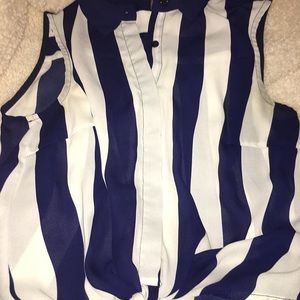 Forever 21 Vertical Striped Sleeveless Blouse